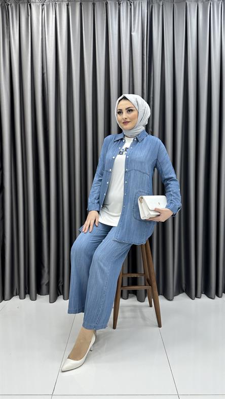 1254 Rolf Tunik Takım-Mavi