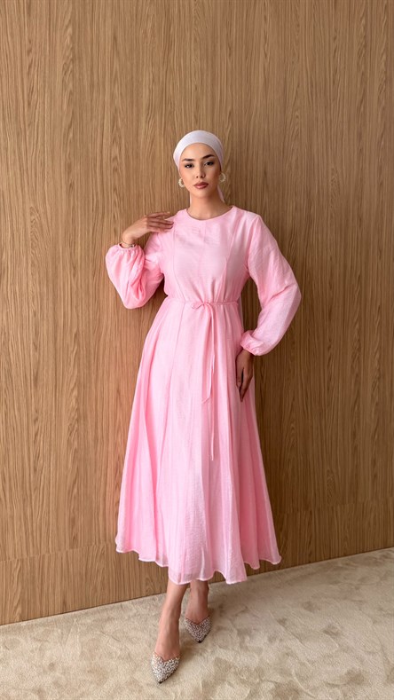 1276 Y Bayan Elbise-Pembe