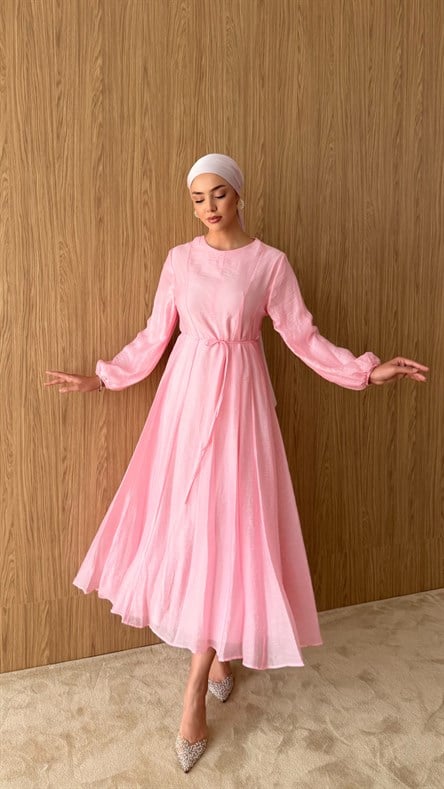 1276 Y Bayan Elbise-Pembe