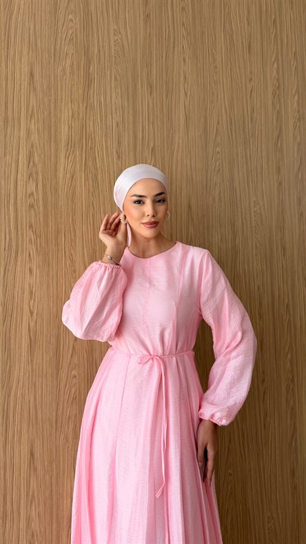 1276 Y Bayan Elbise-Pembe