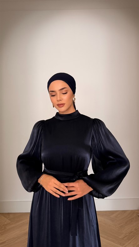 1289 Y Bayan Elbise-Lacivert