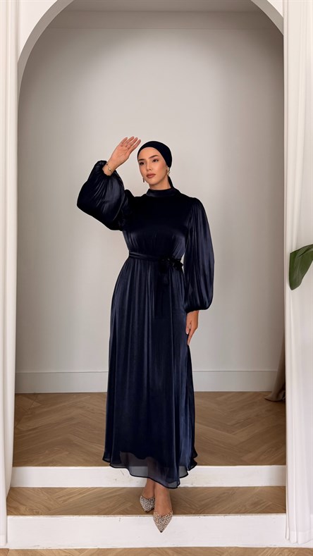 1289 Y Bayan Elbise-Lacivert