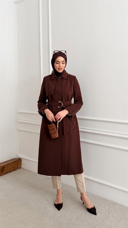 13723 Lesna Trençkot-Kahve Rengi