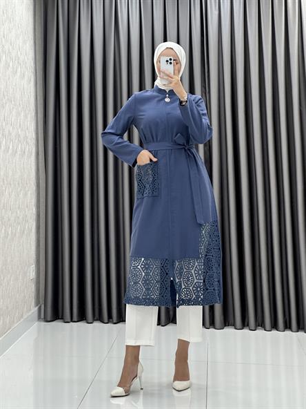 1437 O Bayan Kap-İndigo Mavi