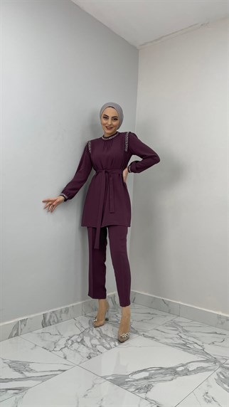 1725 - Taş Süslemeli İkili Takım - MÜRDÜM