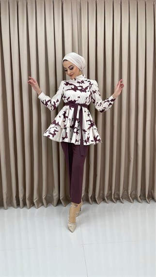 1762 - Kuşaklı İkili Takım - LİLA