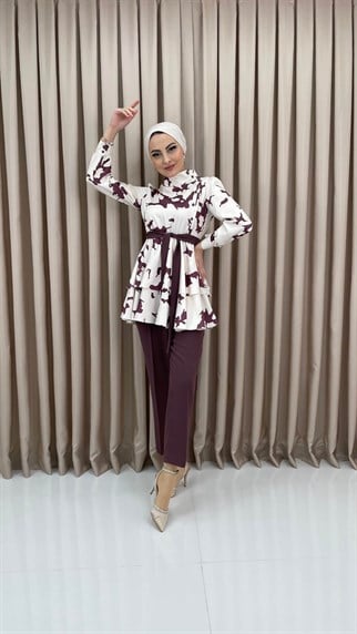 1762 - Kuşaklı İkili Takım - LİLA