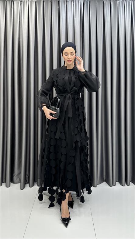 1871 O Abaya Takım-Siyah
