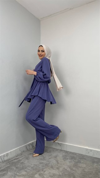 2112 - Asimetrik Detaylı İkili Takım - LİLA