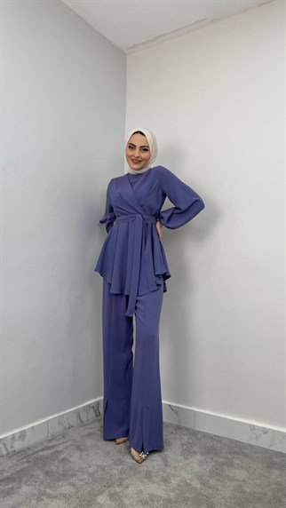 2112 - Asimetrik Detaylı İkili Takım - LİLA