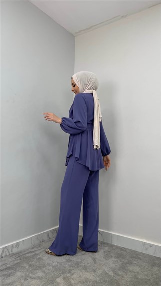 2112 - Asimetrik Detaylı İkili Takım - LİLA