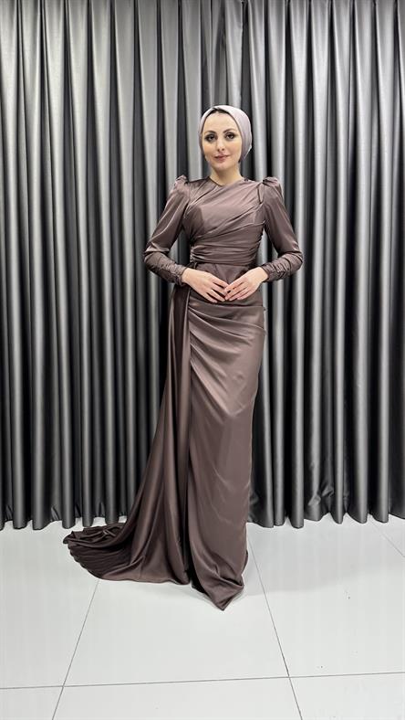 2305 N Abiye Elbise-Kahve Rengi