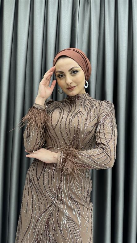 2306 N Abiye Elbise-Bakır