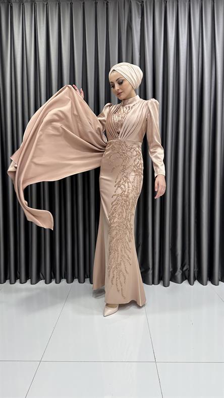 2312 N Abiye Elbise-Gold Rengi