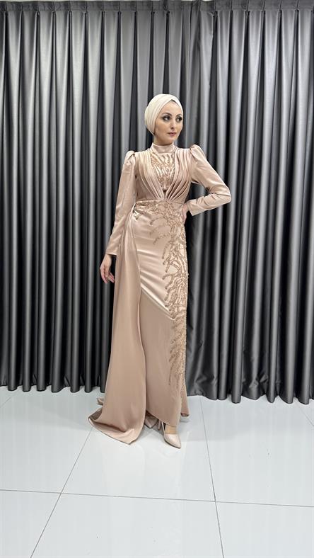 2312 N Abiye Elbise-Gold Rengi