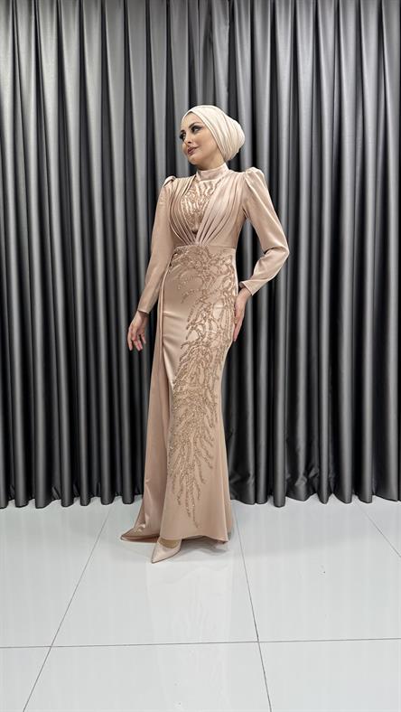 2312 N Abiye Elbise-Gold Rengi
