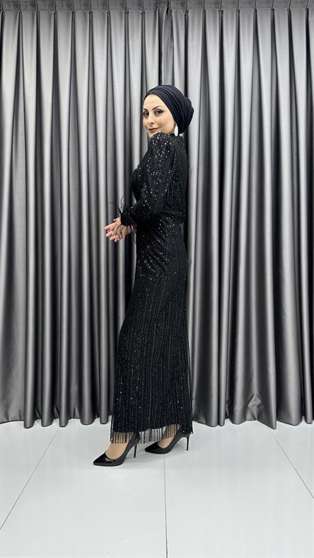 2321 N Abiye Elbise-Siyah