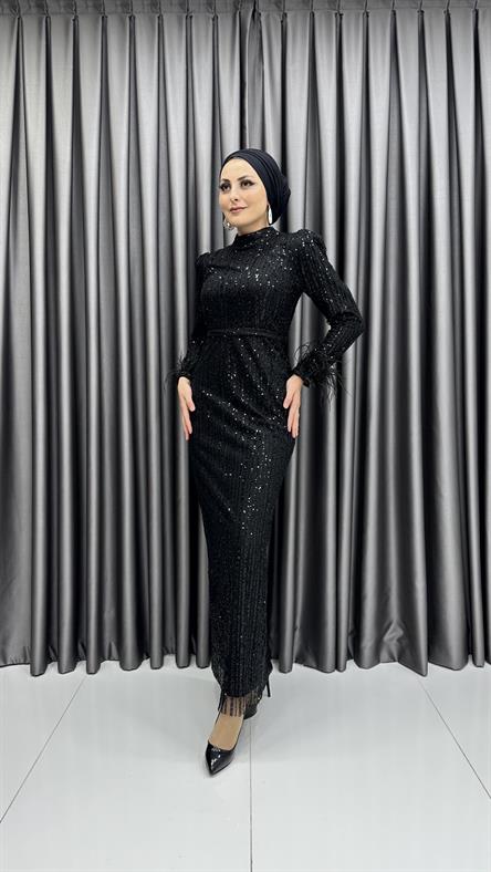 2321 N Abiye Elbise-Siyah