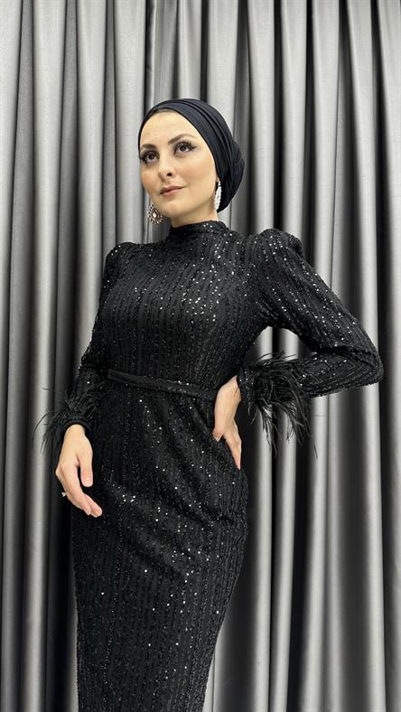 2321 N Abiye Elbise-Siyah