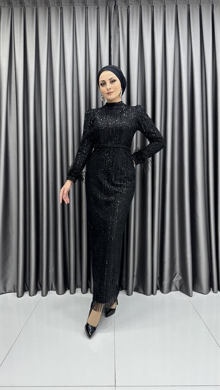 2321 N Abiye Elbise-Siyah