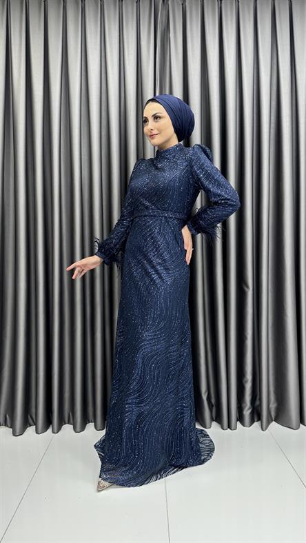 2323 N Abiye Elbise-Lacivert