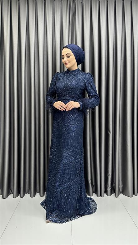 2323 N Abiye Elbise-Lacivert