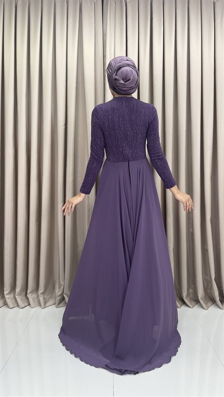 238 G Bayan Abiye Elbise-Lila