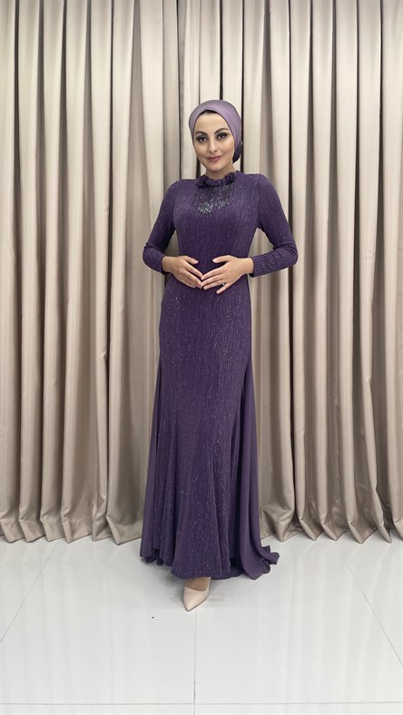 238 G Bayan Abiye Elbise-Lila