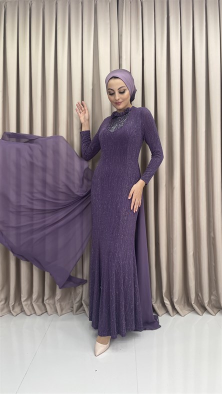 238 G Bayan Abiye Elbise-Lila