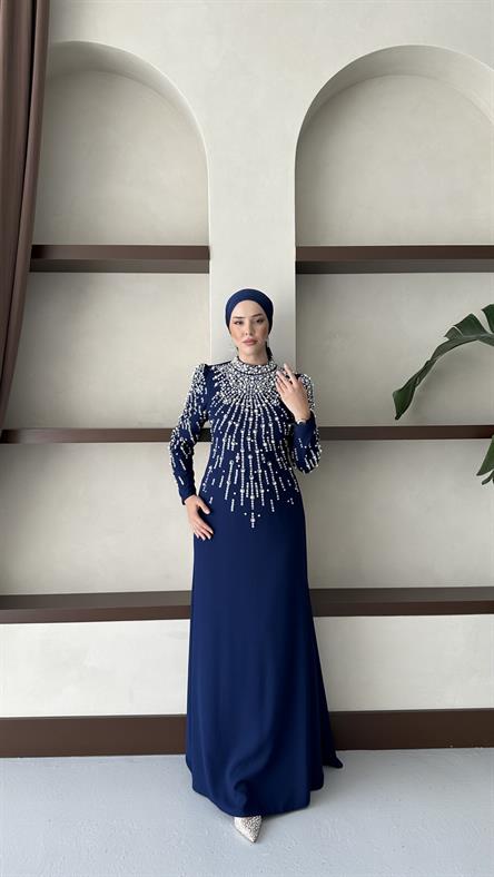 2434 N Damla Abiye-Lacivert