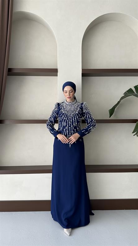2434 N Damla Abiye-Lacivert