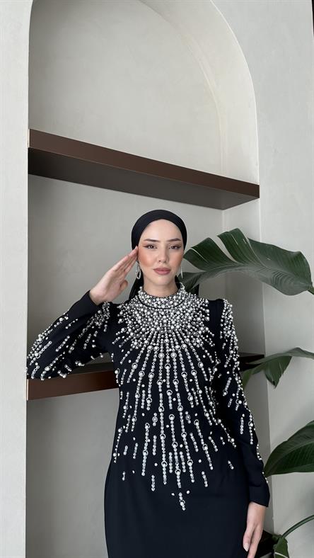 2434 N Damla Abiye-Siyah