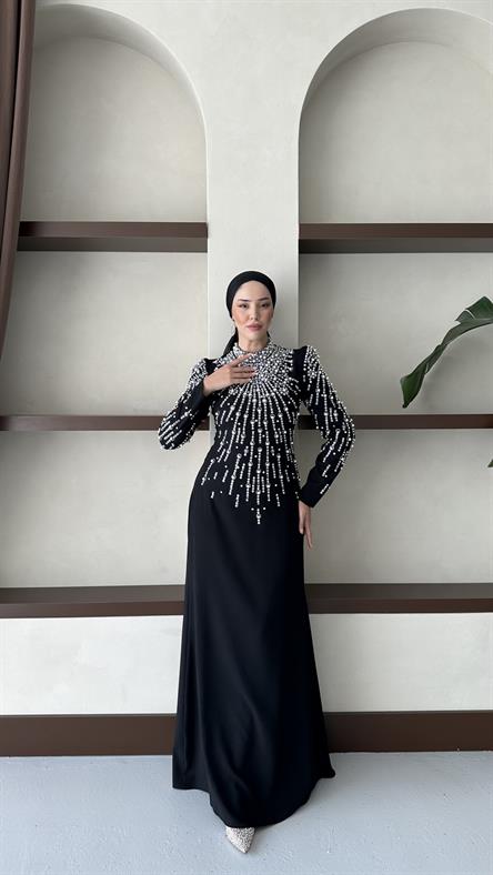 2434 N Damla Abiye-Siyah