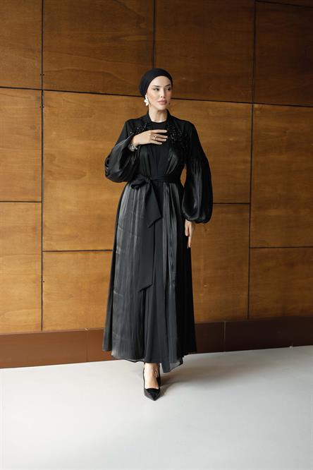 2593 O Abaya Takım-Siyah