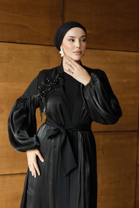 2593 O Abaya Takım-Siyah