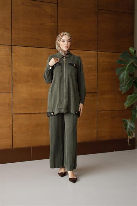 2634 O İpek Takım-Haki