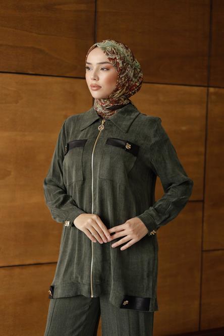 2634 O İpek Takım-Haki