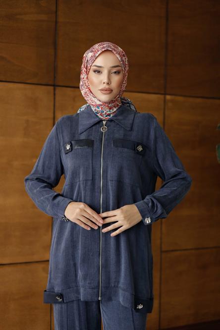 2634 O İpek Takım-Lacivert