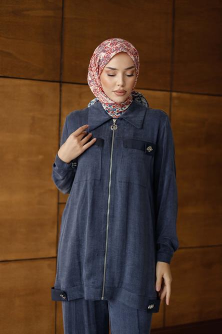 2634 O İpek Takım-Lacivert