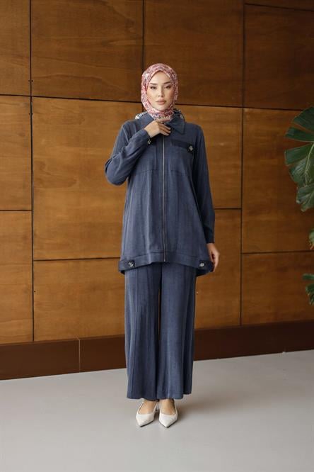 2634 O İpek Takım-Lacivert