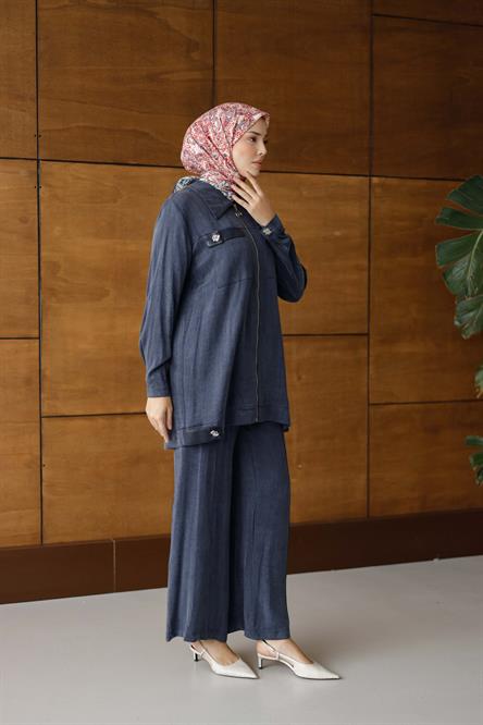 2634 O İpek Takım-Lacivert