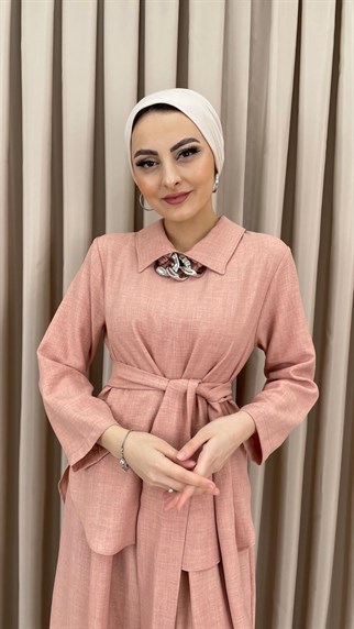 2690 - Zincir Kolye Detaylı İkili Takım - PUDRA