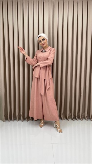 2690 - Zincir Kolye Detaylı İkili Takım - PUDRA