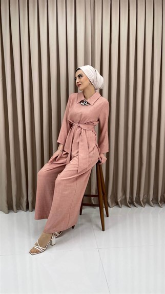 2690 - Zincir Kolye Detaylı İkili Takım - PUDRA