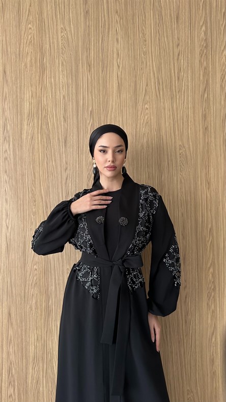 2861 O Abaya Takım-Siyah