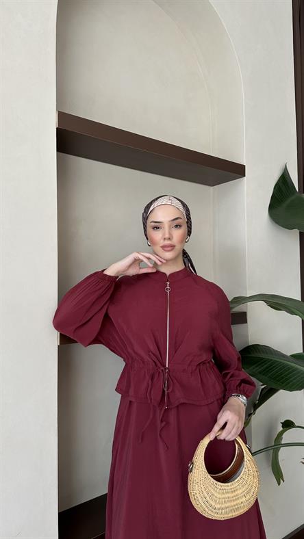2889 H Bayan Elbise-Bordo