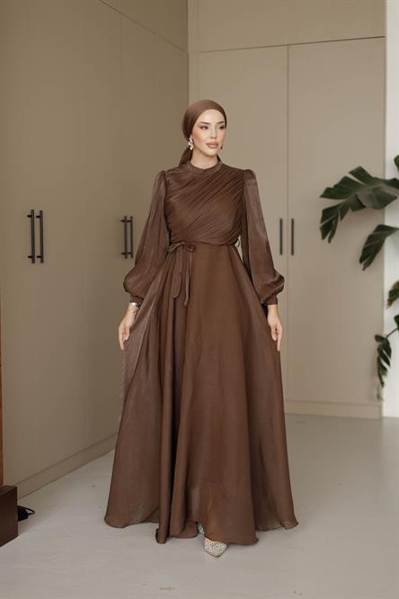 3023 S Darapeli Abiye-Kahve Rengi