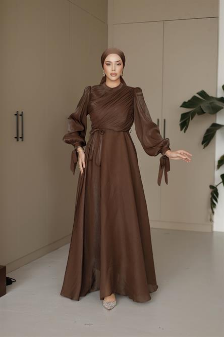 3023 S Darapeli Abiye-Kahve Rengi