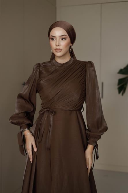 3023 S Darapeli Abiye-Kahve Rengi