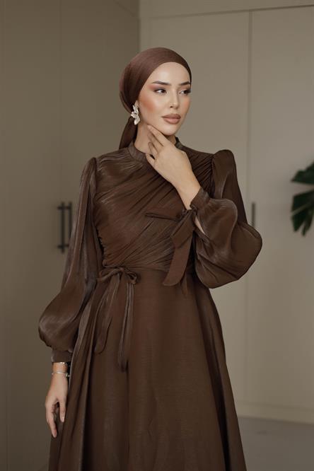 3023 S Darapeli Abiye-Kahve Rengi